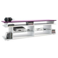 LOWBOARD Movie Platte des TV-Aufsatzes in Brombeer Hochglanz - Brombeere, Holzwerkstoff (138.5/39/37.5cm) - Vladon