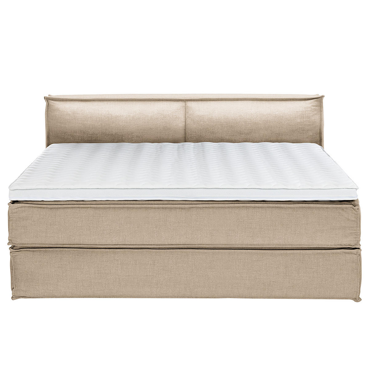 BOXSPRINGBETT mit Kopfteil - Premium - Beige, Textil (200/220cm) - home24