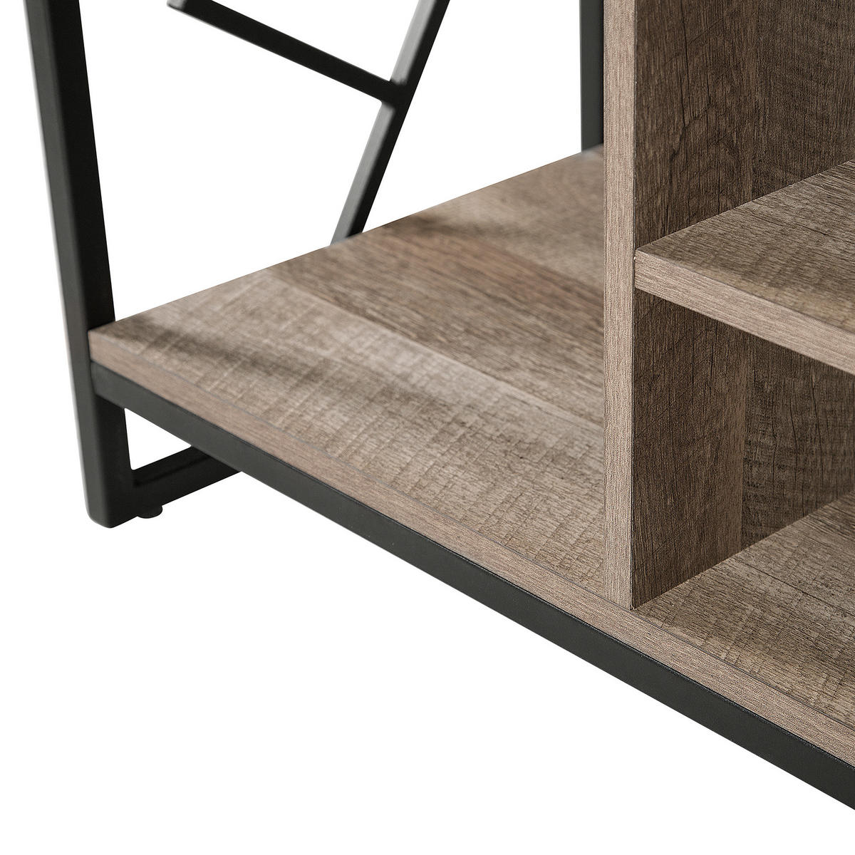 TV-MÖBEL Dunkelbraun, Schwarz FORRES 40/140/60 cm - Dunkelbraun, Holzwerkstoff (140/60/40cm) - Beliani