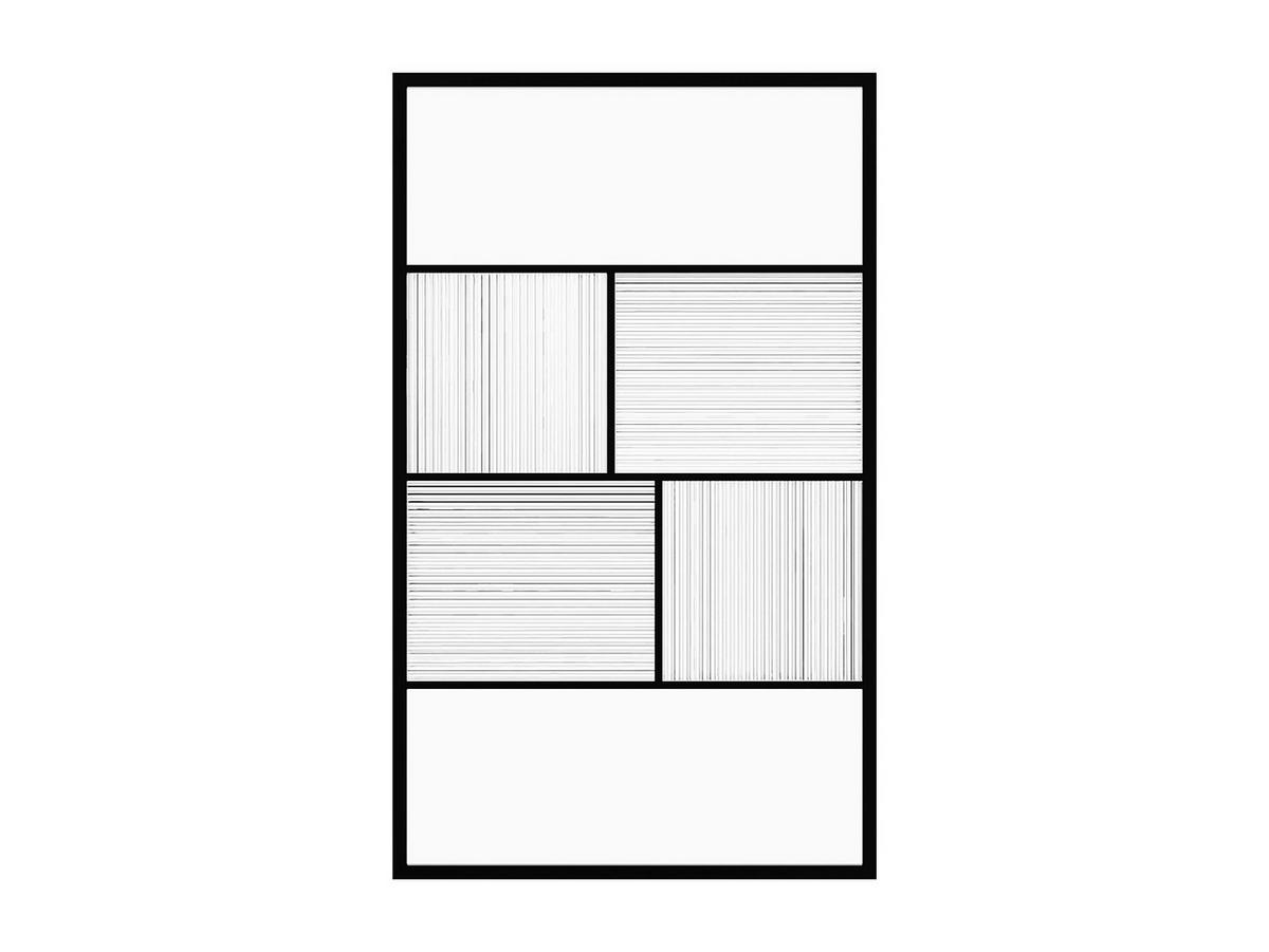 DUSCHWAND für italienische Dusche - Siebdruck & Strukturglas - Schwarz matt - 120 x 200 cm - SLOMENA - Schwarz, Glas (120/200cm) - Vente-Unique