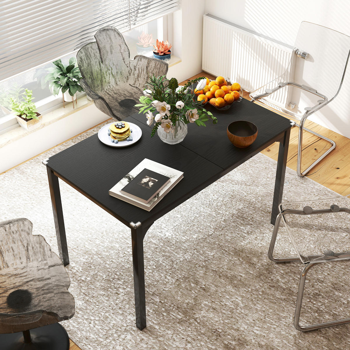 ESSTISCH DE-16498 Schwarz - Schwarz, Holzwerkstoff (160/70/75cm) - ComfortXL