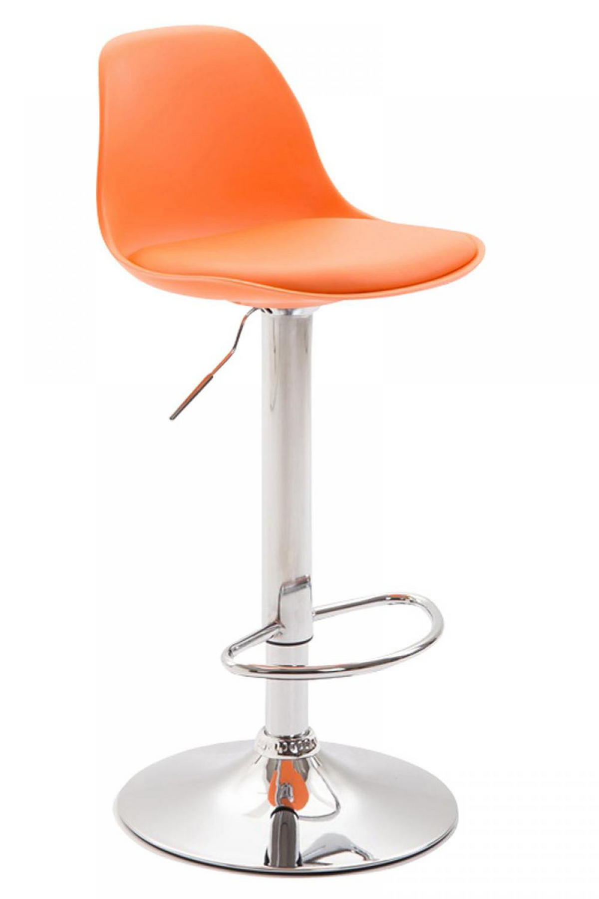 BARHOCKER Kunststoff orange - Chromfarben/Orange, Kunststoff/Metall (39/82/43cm) - CLP