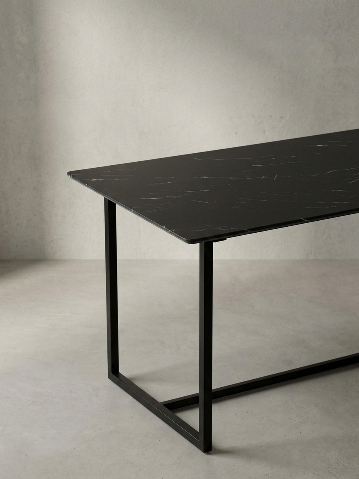 ESSTISCH Marmoroptik Metall Rechteckig Modern Klein, Schwarz 120x60x76 cm - Schwarz, Holzwerkstoff/Metall (60/120/76cm) - KADIMA DESIGN