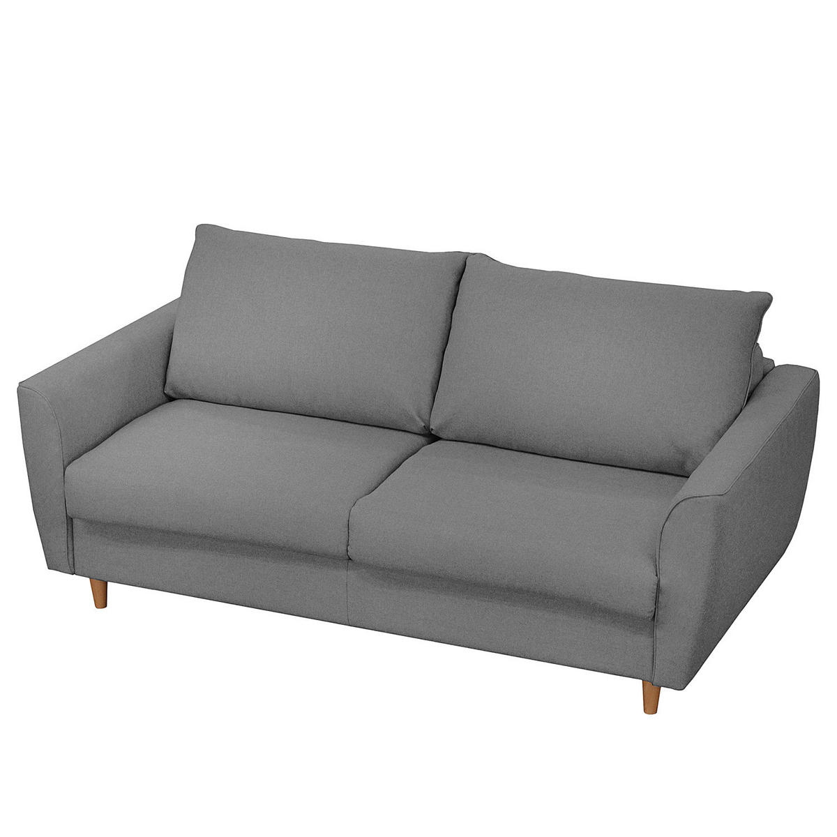 SCHLAFSOFA mit Matratze - Webstoff - Buchefarben/Grau, Buchenholz/Textil (195/90/102cm) - home24