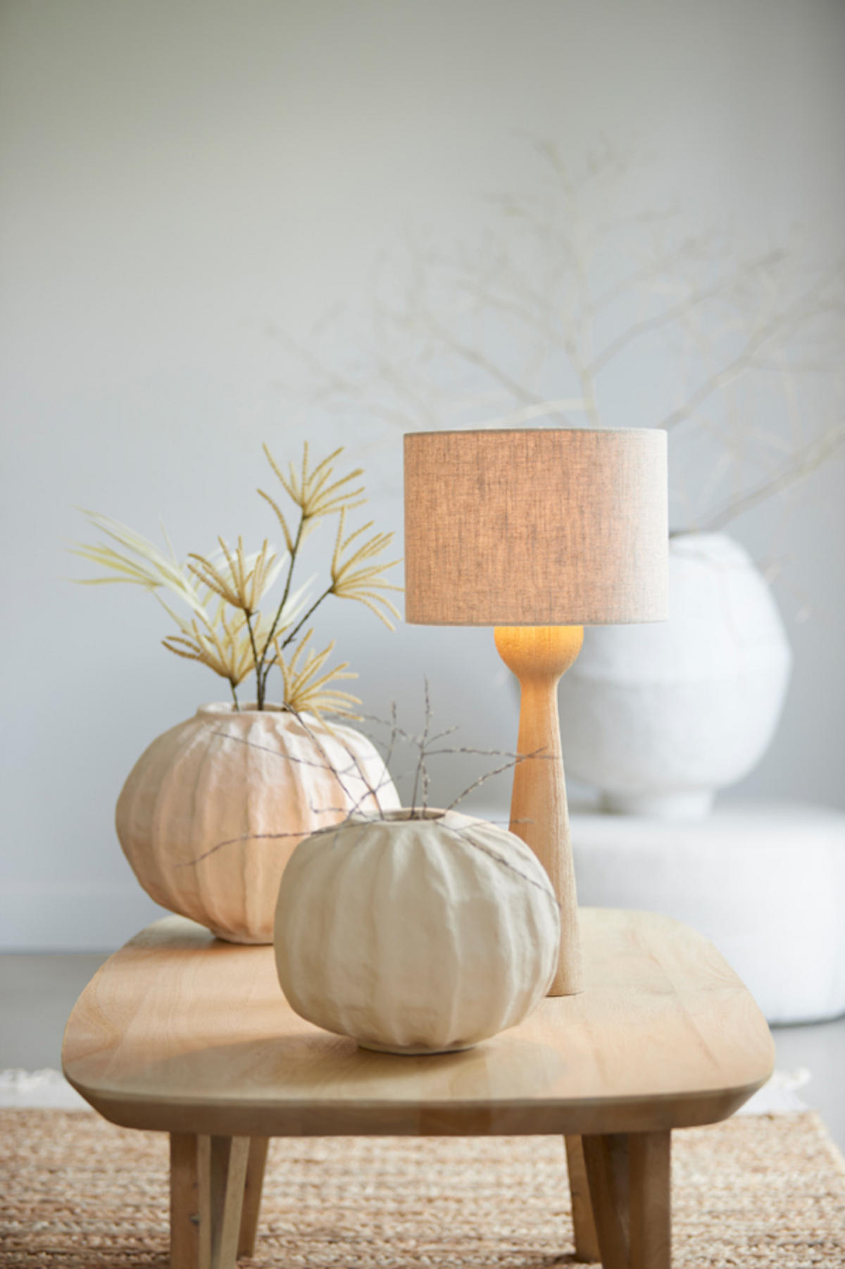 LAMPENFUSS Festina Braun Ø9/33 cm - Hellbraun, Holz (9/9/33cm) - Light & Living