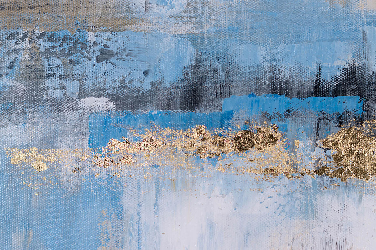 ACRYLBILD HANDGEMALT 100/75 cm - Blau/Weiß, Holz/Textil (100/75cm) - KUNSTLOFT