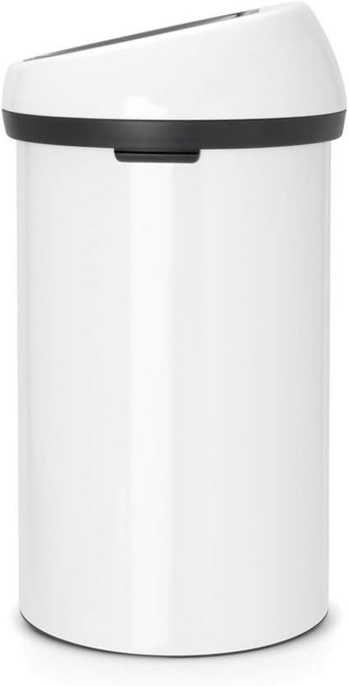 MÜLLEIMER Mit Soft Touch Öffnung 60 Liter 71 x 40 x 40 cm Metall Weiß - Weiß, Metall (40/71/40cm) - PROREGAL