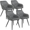 ESSZIMMERSTUHL 4er Set Marilyn 58 x 62 x 82 cm grau/schwarz - Schwarz/Grau, Metall (58/82/62cm) - tectake