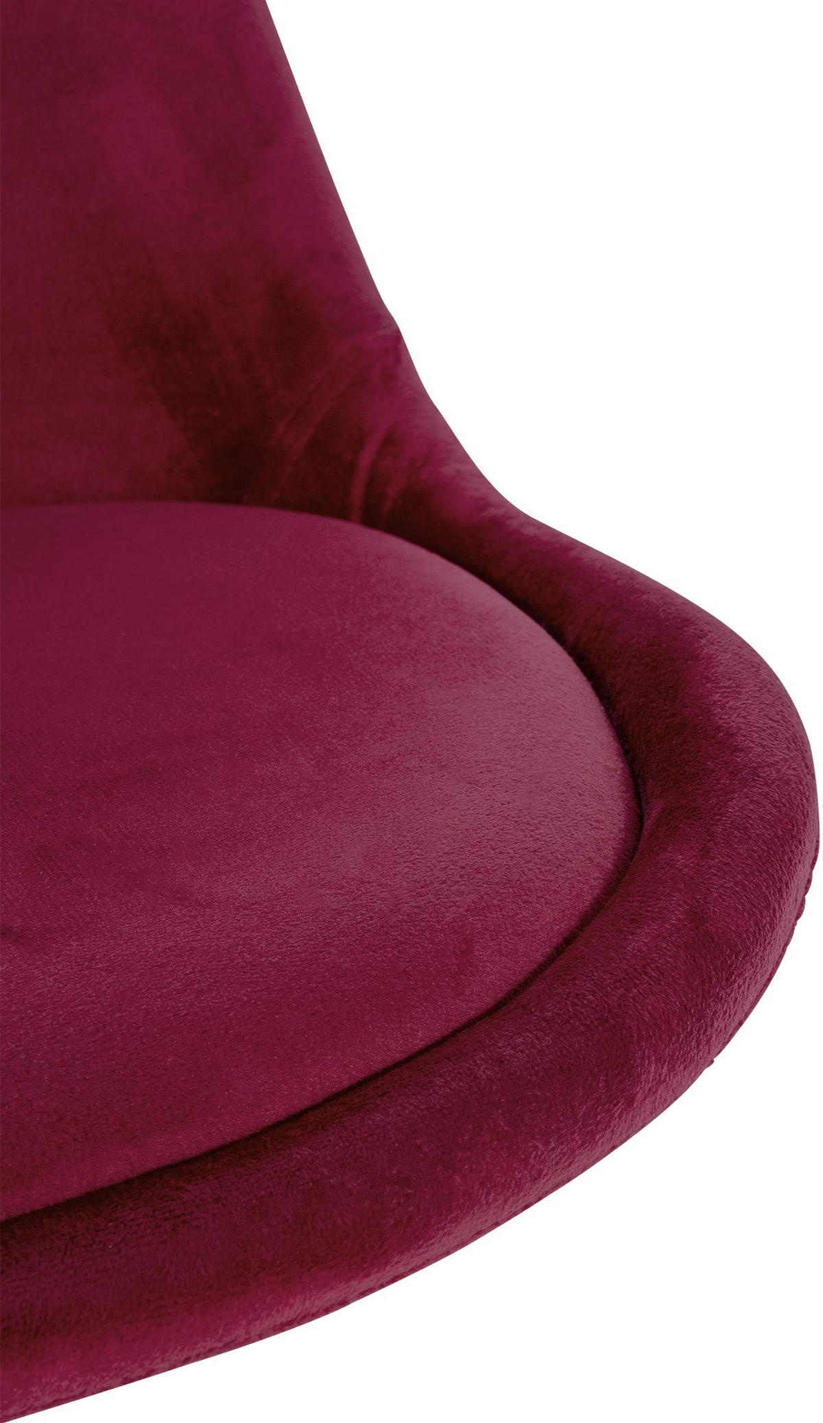 STUHL Samt bordeauxrot - Eukalyptusholzfarben/Bordeaux, Holz/Textil (48/81/54cm) - CLP