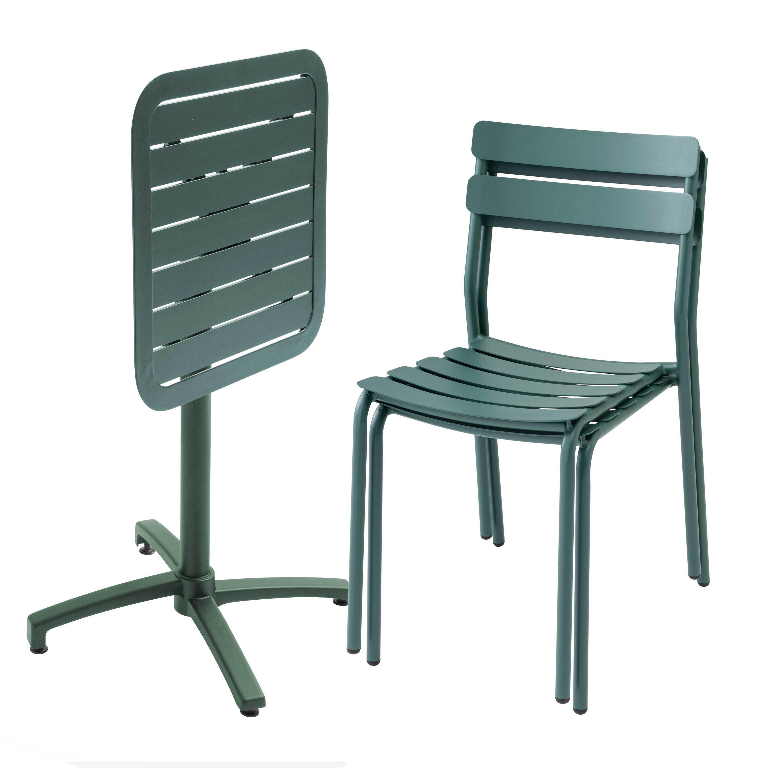 GARTENSET 3-tlg., Dunkelgrün - Grün, Metall - Oviala