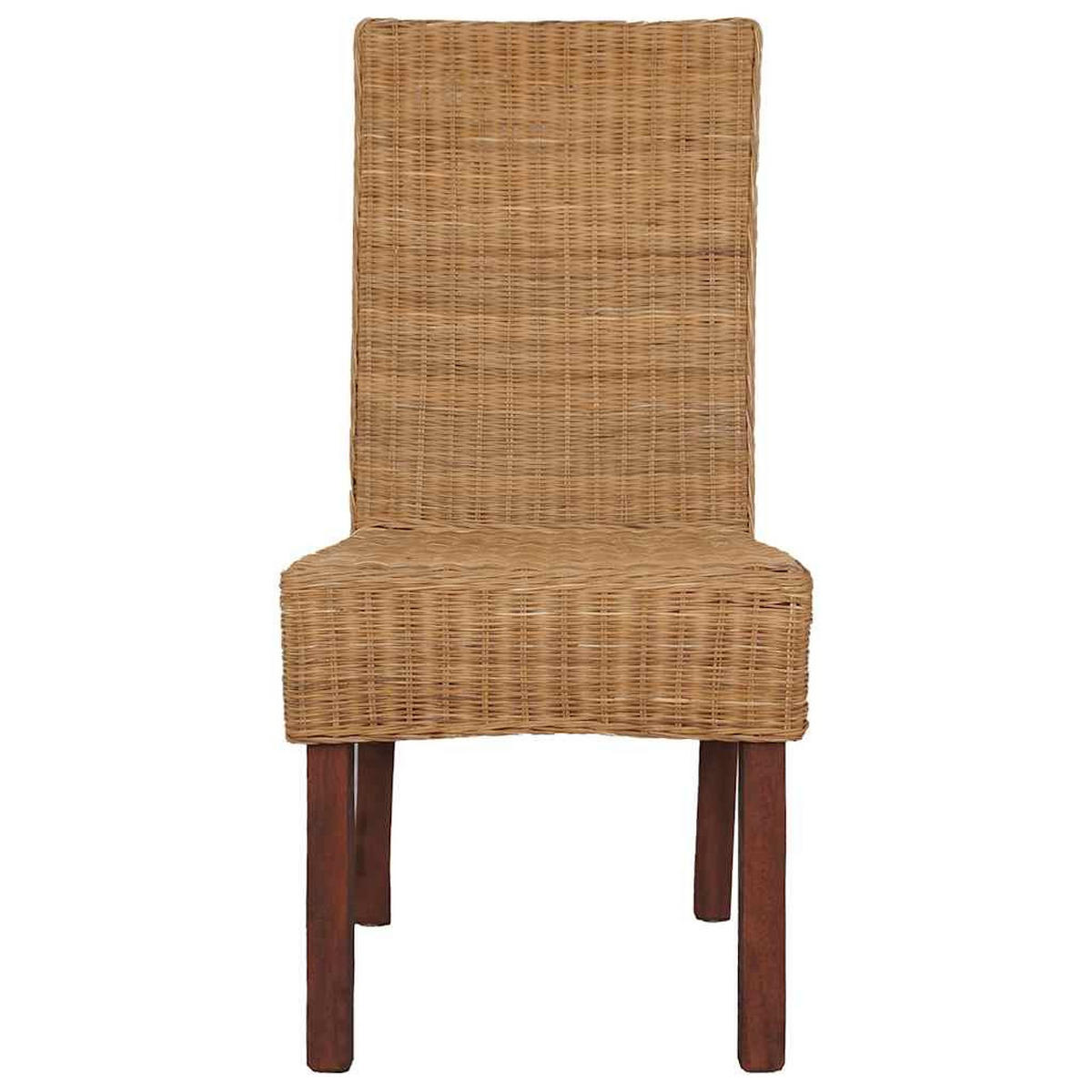 ESSZIMMERSTÜHLE Viso 2er-Set Braun Natürliches Rattan - Braun, Holz (45/93/62cm) - DELUKE