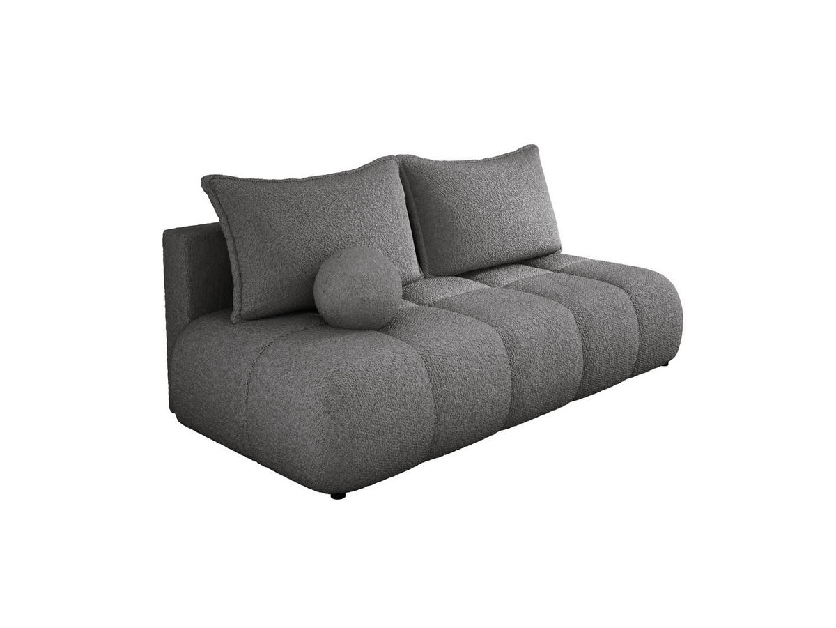 SOFA COCO MINI SCHLAFSOFA mit Bettfunktion, Anthology Stoffbezug, 2-Sitzer, freistehend, Größe: 205x105x97 cm, Grau - Blaugrau, Holz/Textil (205/97/105cm) - DomoHome