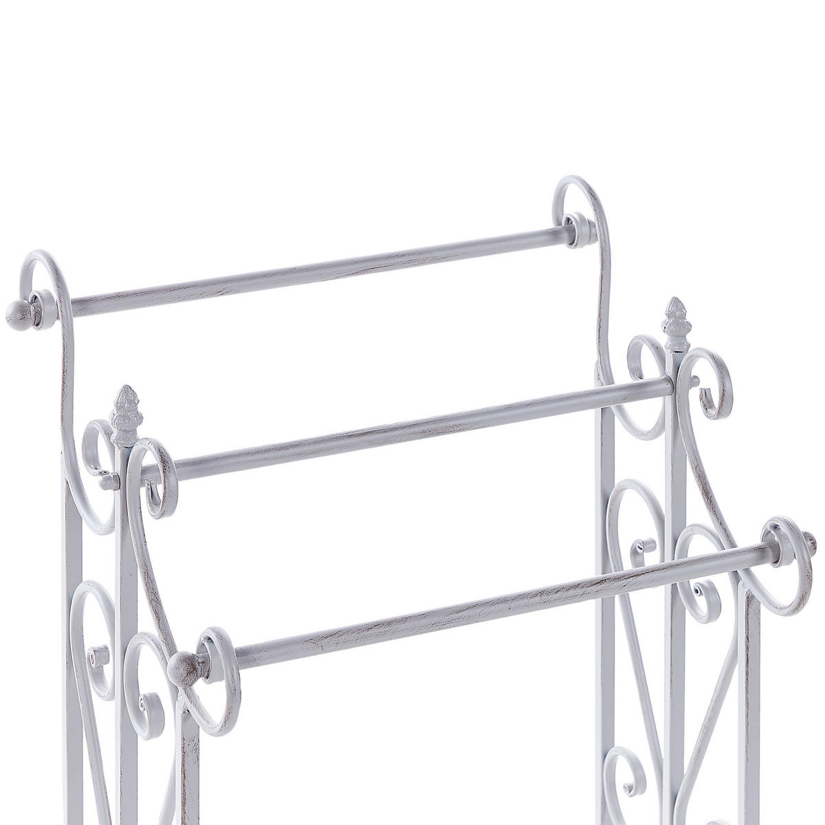 HANDTUCHSTÄNDER Antik Optik grau 45 x 90 cm Chillan - Grau, Metall (27/90/34cm) - Beliani