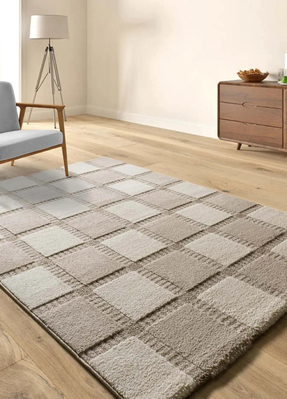 KURZFLORTEPPICH Beige / Weiß Candela 160/230 cm - Beige/Weiß, Naturmaterialien/Textil (160/230cm) - Atticgo