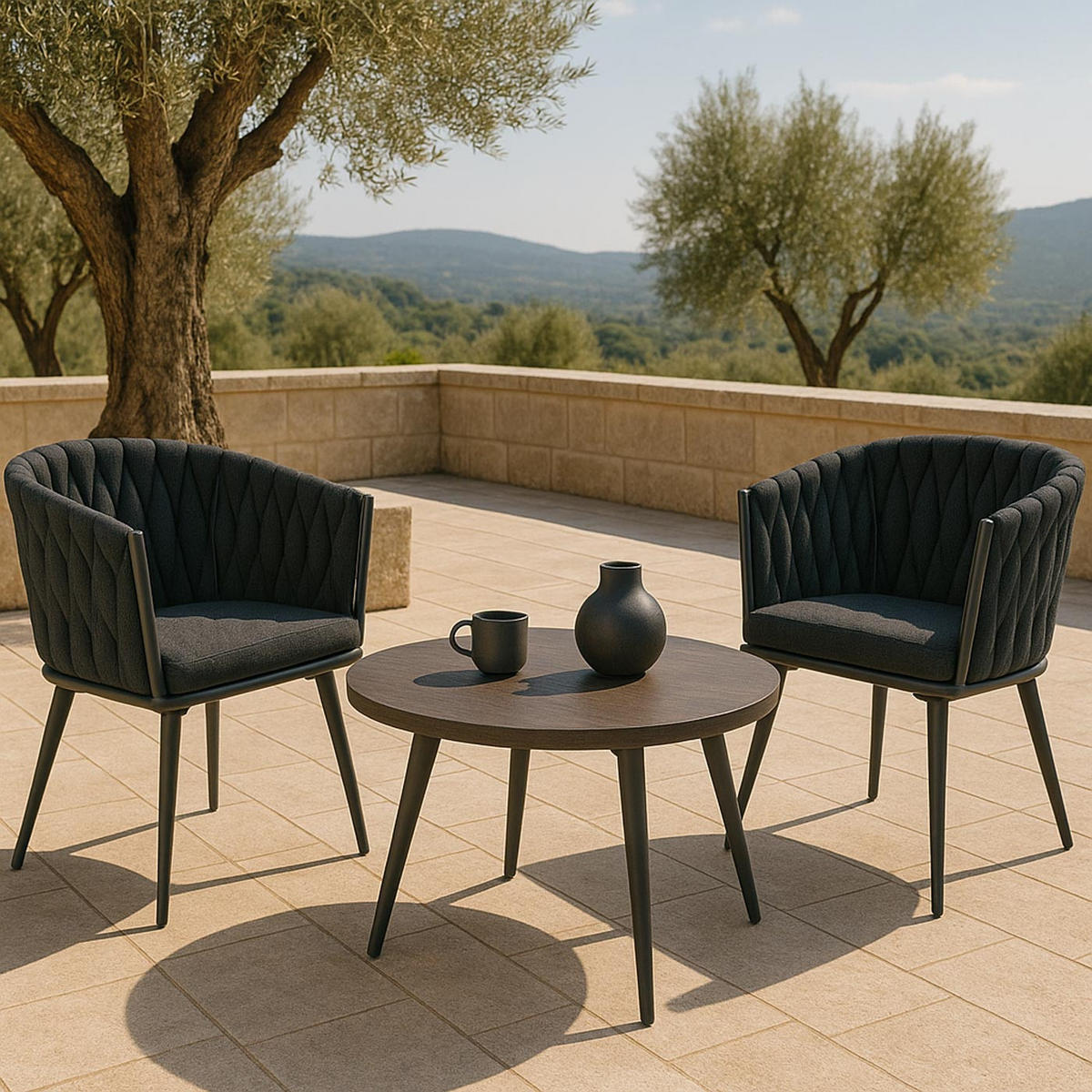 GARTENSTUHL Anthrazit - Anthrazit, Textil (61/82/57cm) - MCW