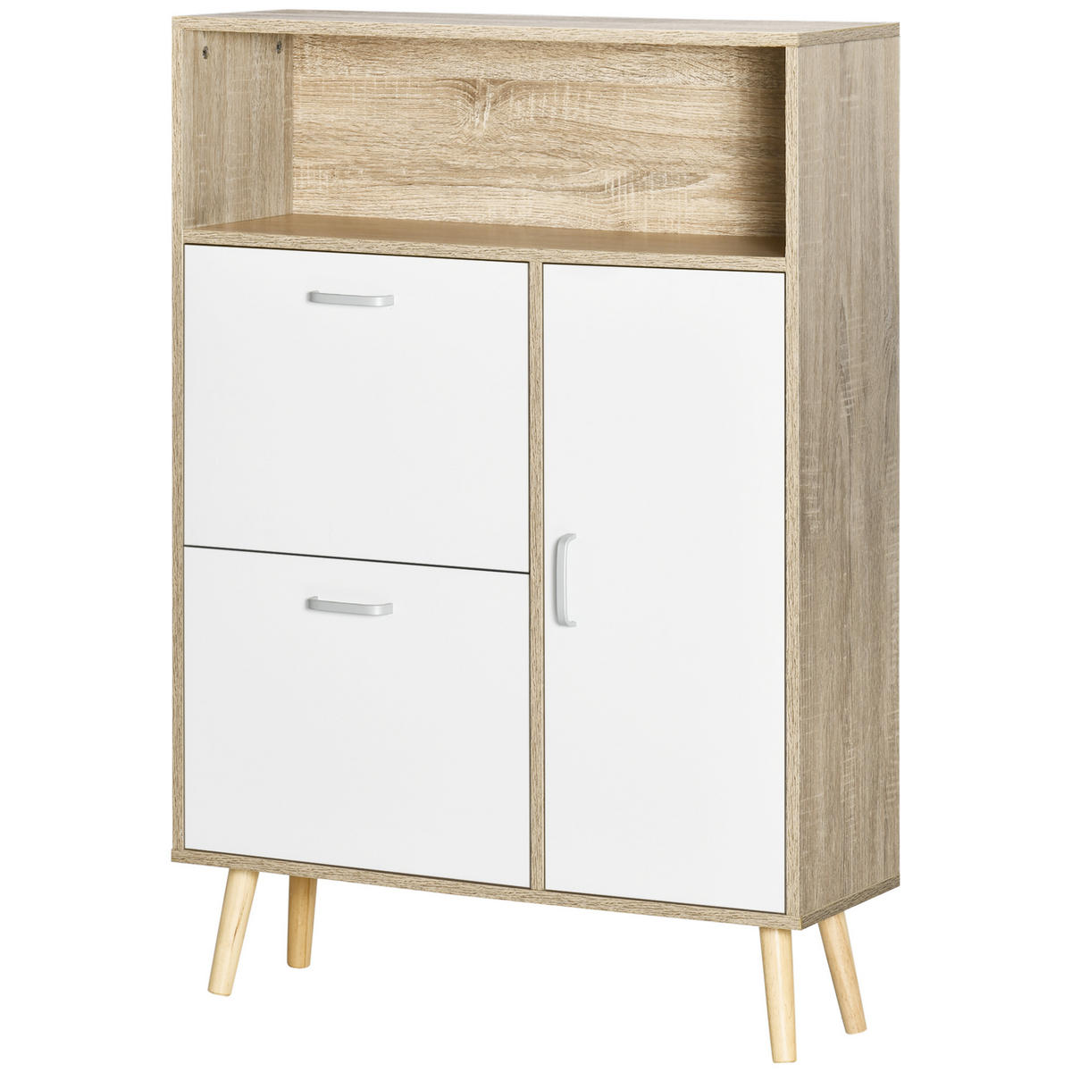 SCHUHREGAL,2 Türen für 8 Paar 80x25,5x112,5cm,weiß - Weiß, Holzwerkstoff (80/112.5/25.5cm) - Vallsero
