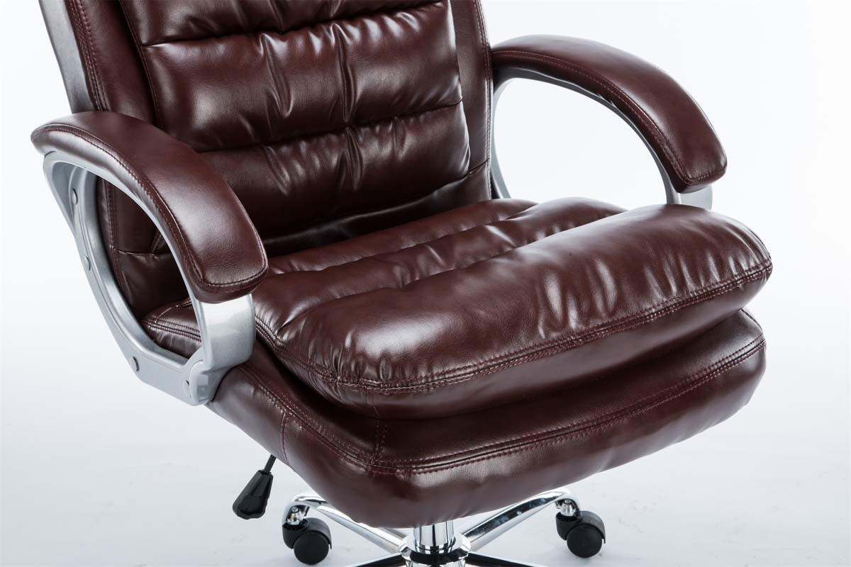 BÜROSTUHL SOUK - 116x68x77, Bordeauxrot | Kunstleder - Bordeaux, Leder/Metall (68/116/77cm) - DELUKE