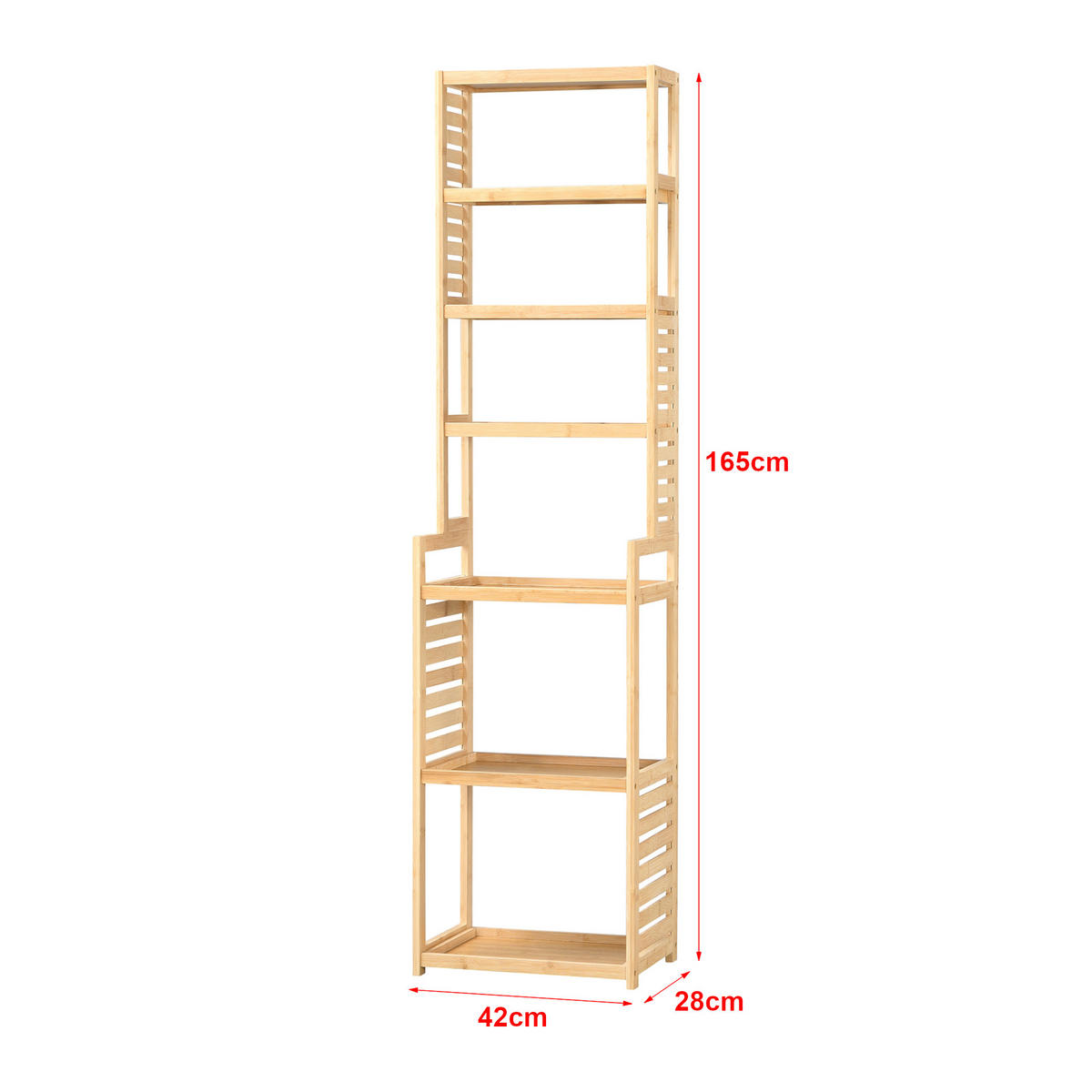 BADEZIMMERREGAL Forssa - Naturfarben, Holz (42/165/28cm) - [en.casa]