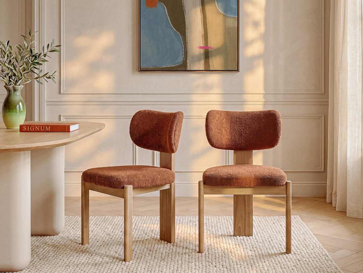 STUHL - 56 cm x 60 cm - holz - terracotta Wilana - Terracotta, Holz/Holzwerkstoff (56/85/60cm) - Vente-Unique