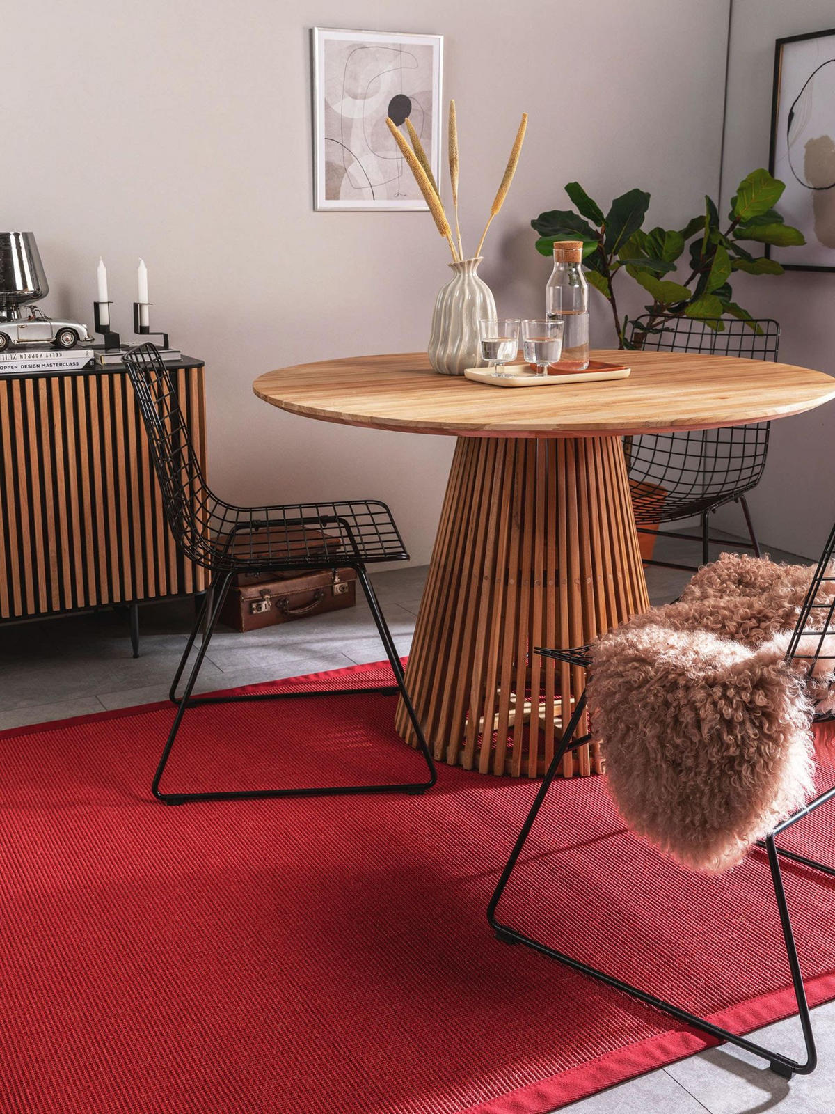SISALTEPPICH Sana Rot 120x180 cm - Rot, Naturmaterialen (120/1cm) - KUNSTLOFT