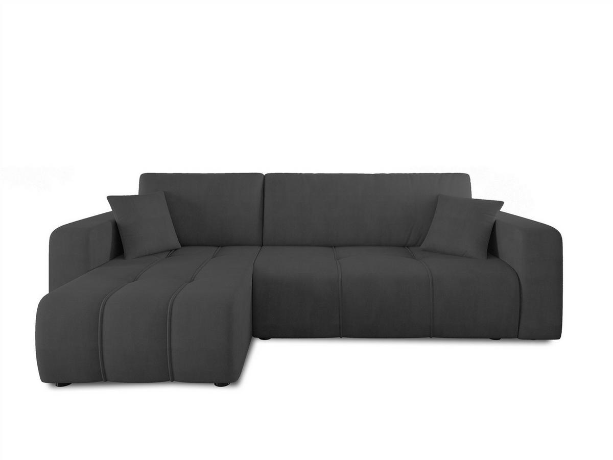 ECKSOFA Dagny Mit Schlaffunktion - Anthrazit, Holzwerkstoff/Textil (248/146cm) - Fun Möbel