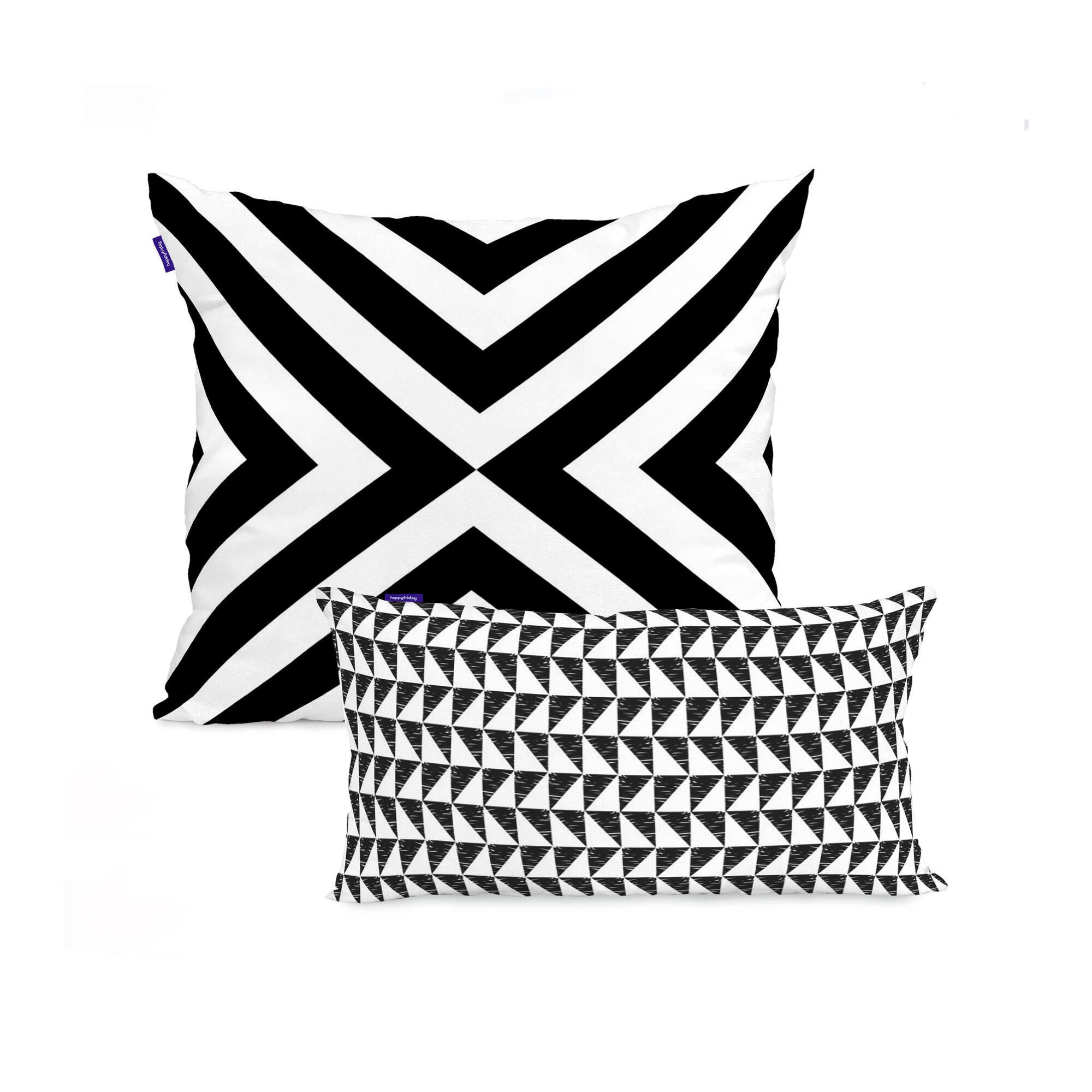 KISSENBEZUG trip 50x50 + 50x30 cm mehrfarbig - Multicolor, Textil (50/50cm) - Happy Friday