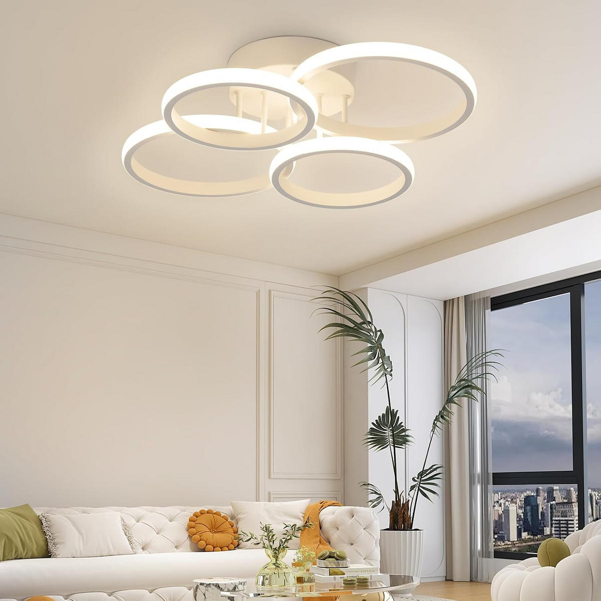 LED-DECKENLEUCHTE Xalvor 41.5/52.5/11.8 cm - Weiß, Metall (52.5/41.5/11.8cm) - ZMH