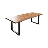 ESSTISCH LIAM - Beige/Schwarz, Holz/Metall (100/220/74cm) - SAM