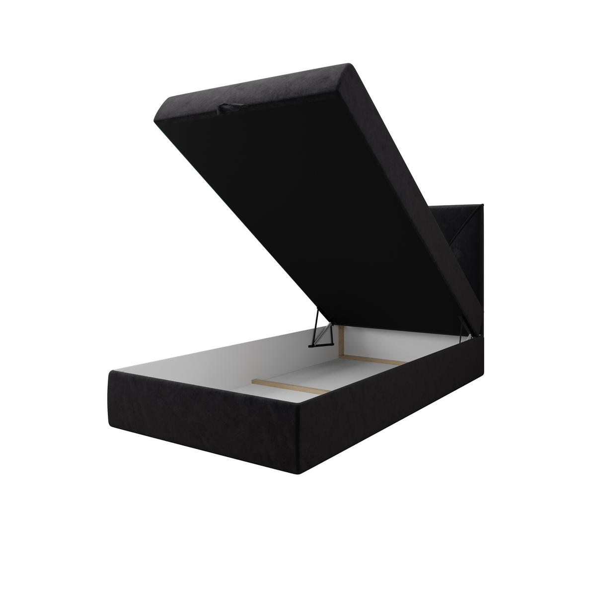 BOXBETT ALTEA 100x200 Monolith 97, mit Matratze H3, Bonell und Topper, Dunkelgrau - Dunkelgrau, Holz/Kunststoff (100/200cm) - Bedante