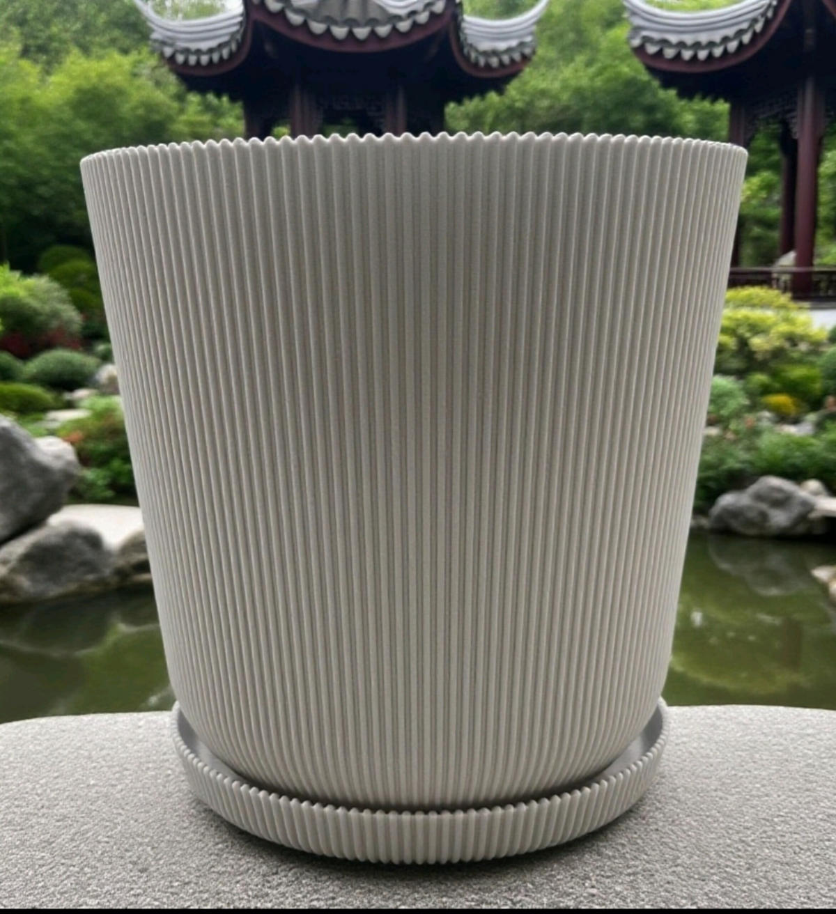 2XBLUMENTOPF - Silberfarben, Kunststoff (20cm) - Relaxdays