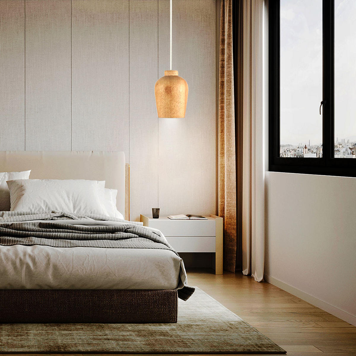 HÄNGELEUCHTE Holz Braun - Braun, Holz (7.3/10.2/100cm)