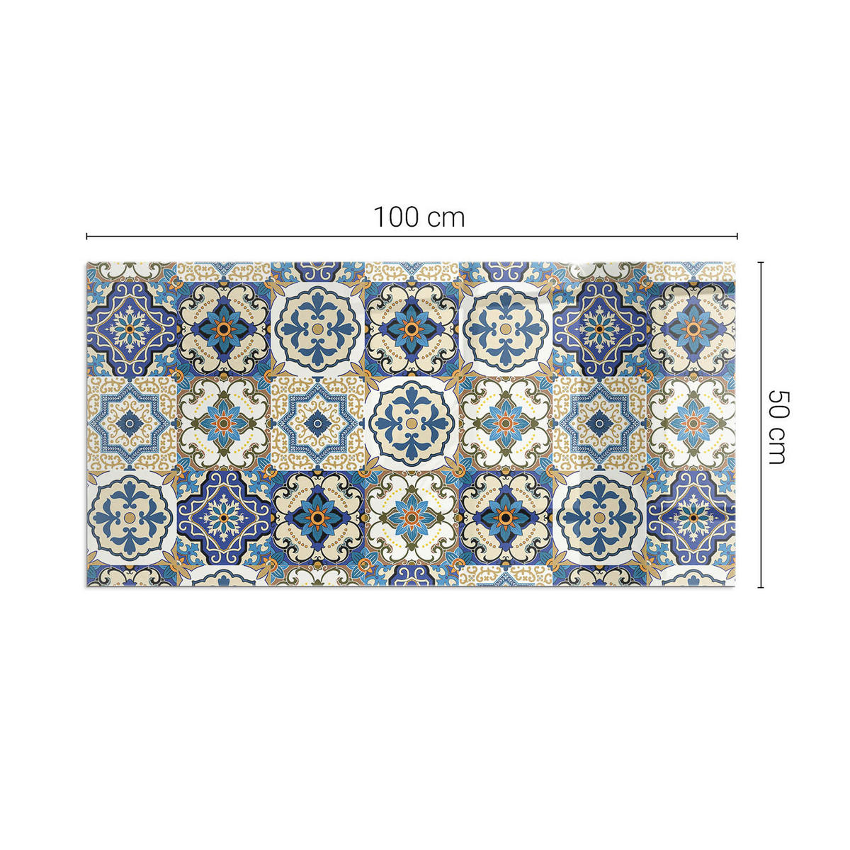 GLASPLATTE für Kamin 100x50 cm Blau - Blau, Glas (100/50/0.4cm) - ArtPrintCave