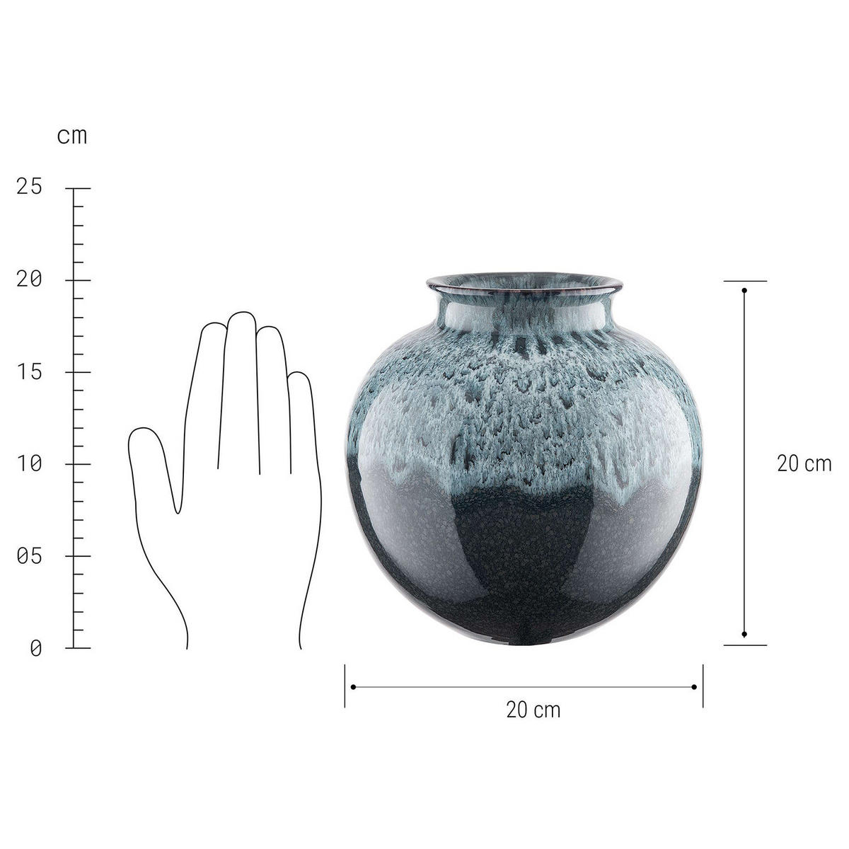 VASE Aquarelle - Blau, Keramik (20cm) - Butlers