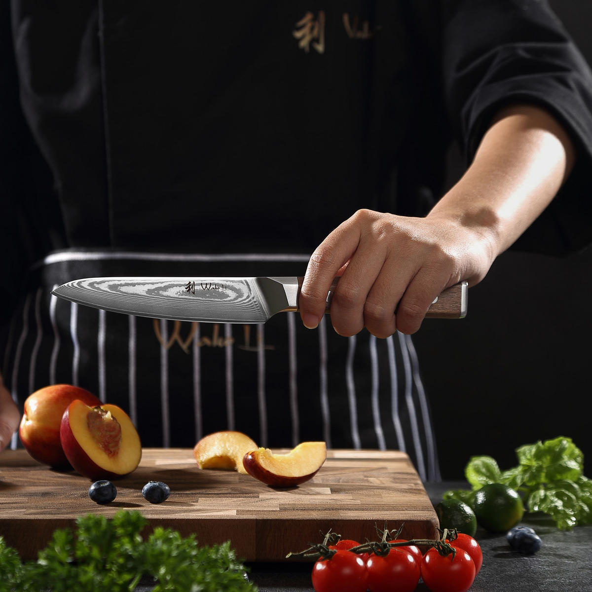 ALLZWECKMESSER 13 cm - Nussbaumfarben, Holz/Metall (24cm) - Wakoli