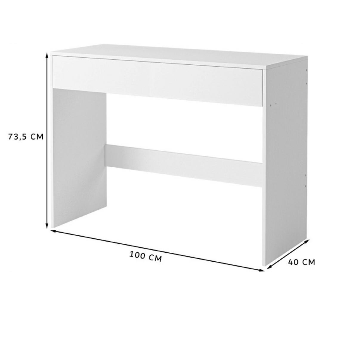 SCHREIBTISCH, weiß, 100/40/73,5 cm - Weiß, Holzwerkstoff (40/100/73.5cm)