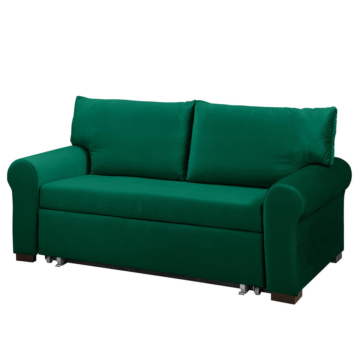 SCHLAFSOFA - Transparent/Grün, Birkenholz/Textil (165/95/90cm) - home24