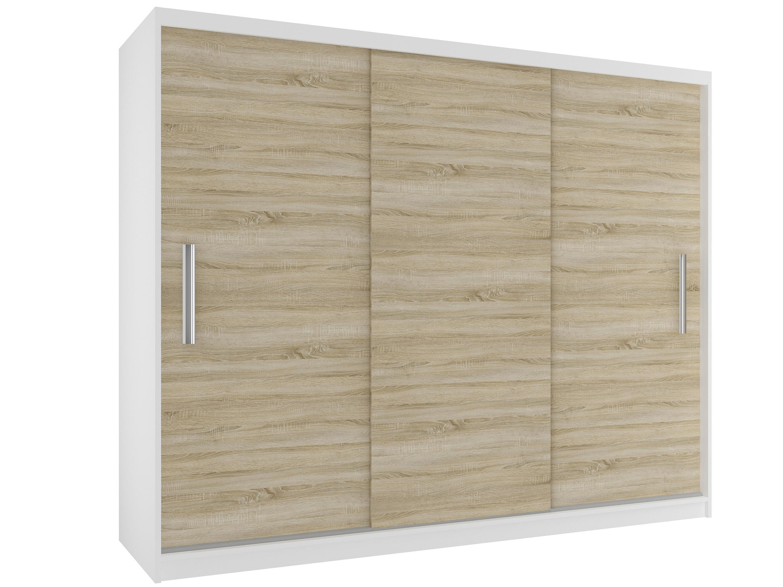 BELINI Verona – posuvná skriňa, 232 cm, biela/dub Sonoma, matný povrch – šatníková skriňa s vešiakom, vhodná do spálne - dub sonoma, drevo (232/216/60cm) - B BELINI GROUP