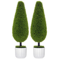KUNSTPFLANZE DE-08645 2er-Set UV-beständig im Übertopf Weiß+Grün - Grün, Kunststoff (90cm) - ComfortXL