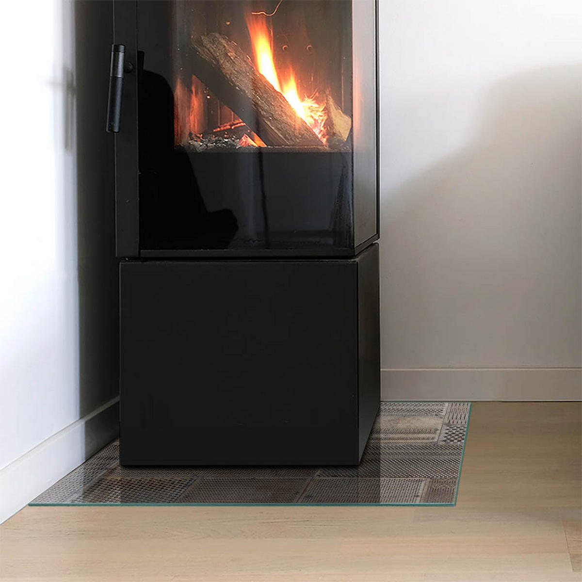 GLASPLATTE für Kamin 50 × 50 cm Beige - Beige, Glas (50/50/0.4cm) - ArtPrintCave