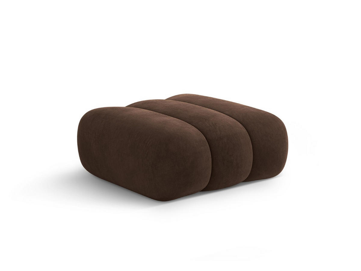 POUF Koge aus Samt Schokolade - Dunkelbraun, Textil (95/40/95cm) - Cosmopolitan Design