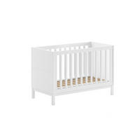 BABYBETT 60x120 Kiefer MDF weiß robust stabil höhenverstellbar - Weiß, Holz (60/120cm) - 58aufmkessel