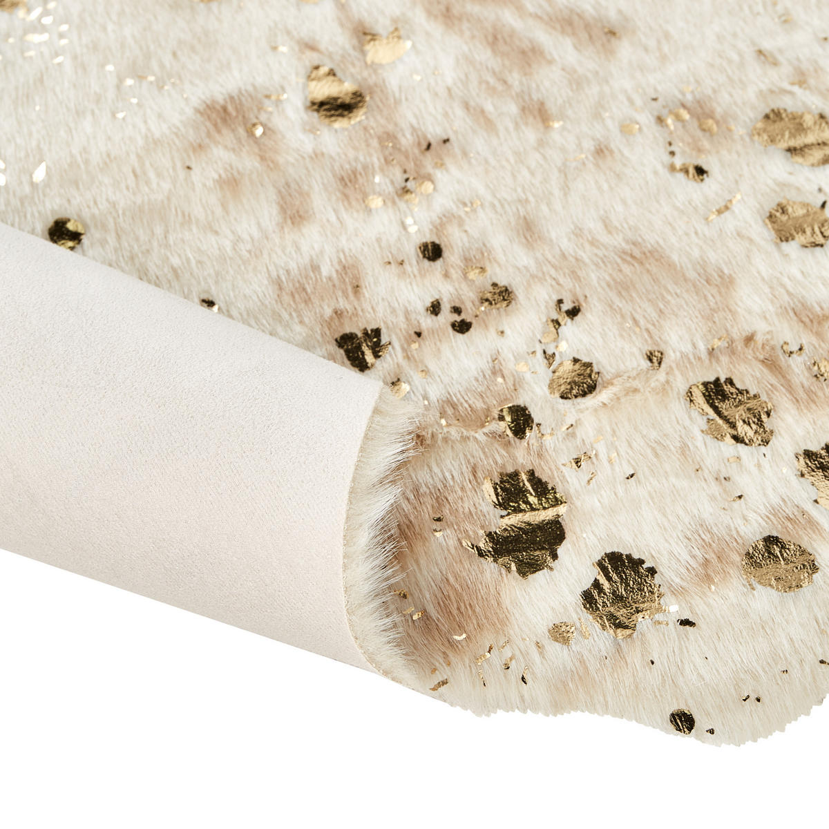 KUHFELL-TEPPICH Bogong 170/130 cm - Beige/Goldfarben, Textil (130/170cm) - Beliani