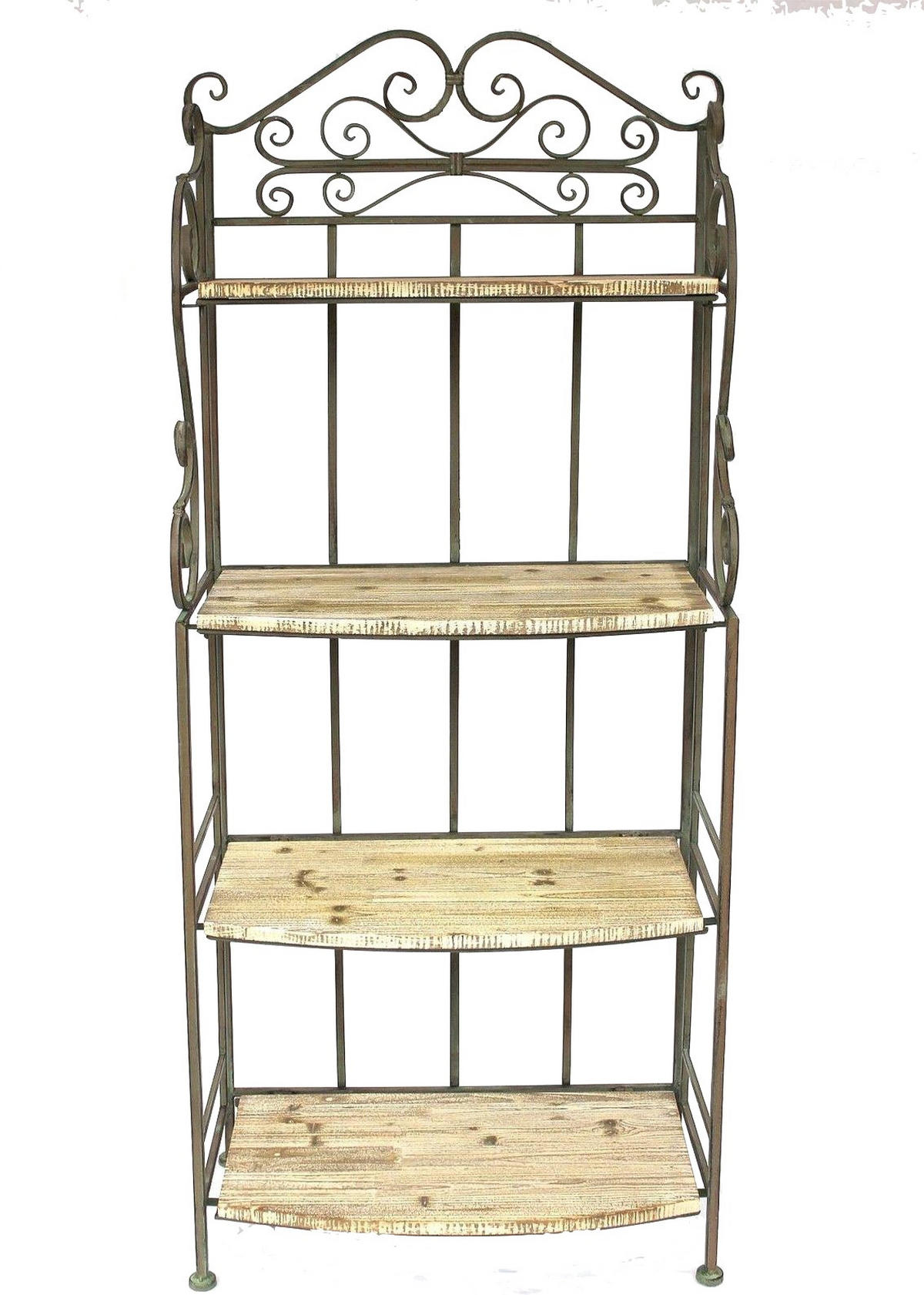 REGAL 150 cm aus Metall mit Holzablagen 12060 - Grün, Metall (60/150/33cm) - DanDiBo