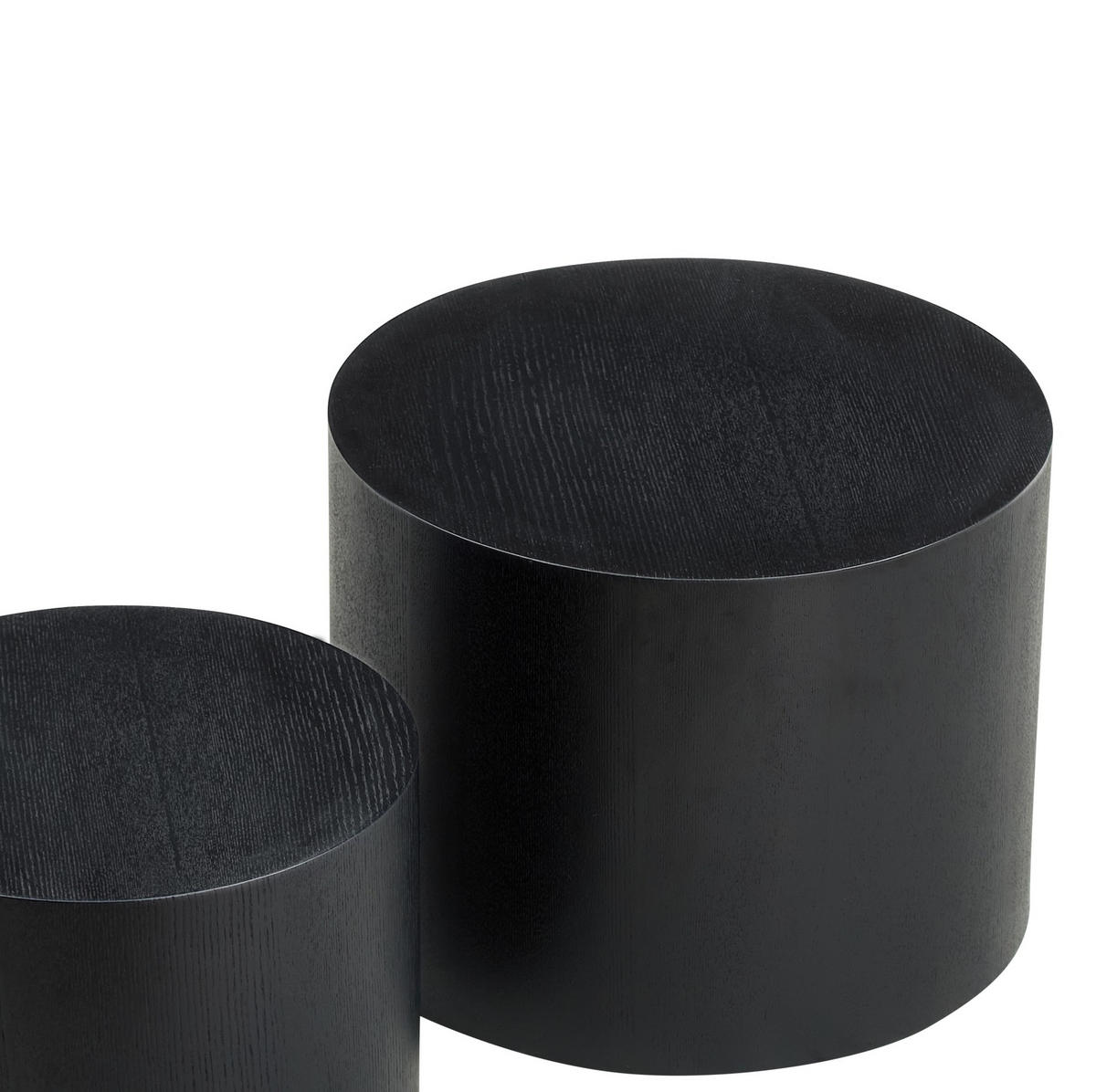 COUCHTISCH-SET 48/48/38 und 38/38/32 cm, 2-teilig aus MDF, platzsparend nestbar, Schwarz - Schwarz, Holzwerkstoff (48/48/38cm) - Redom