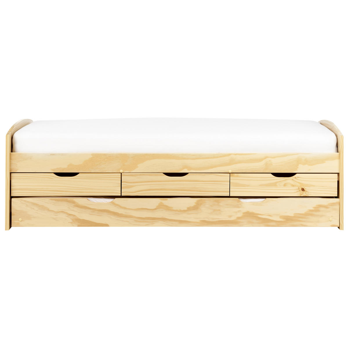 AUSZIEHBETT 90x200 cm Heller Holzfarbton Petiville - Hellbraun, Holz (90/200cm) - Beliani