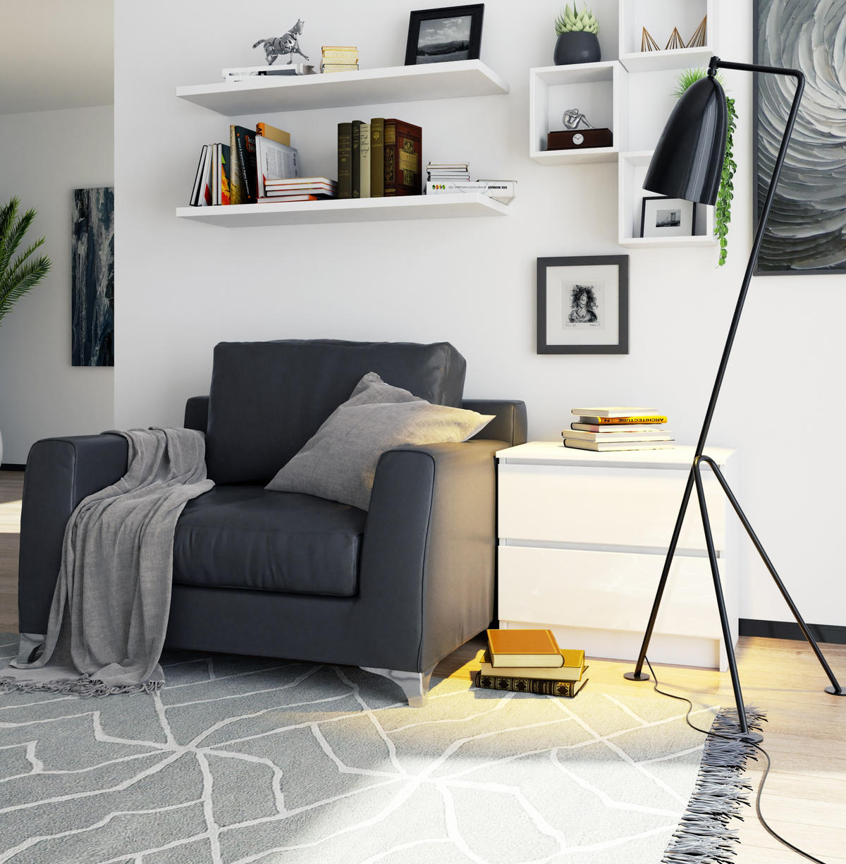 KOMMODE Weiß, Weiß Glanz 55/60/40 - Weiß, Holzwerkstoff (60/55/40cm) - RAUMHIRSCH FURNITURE