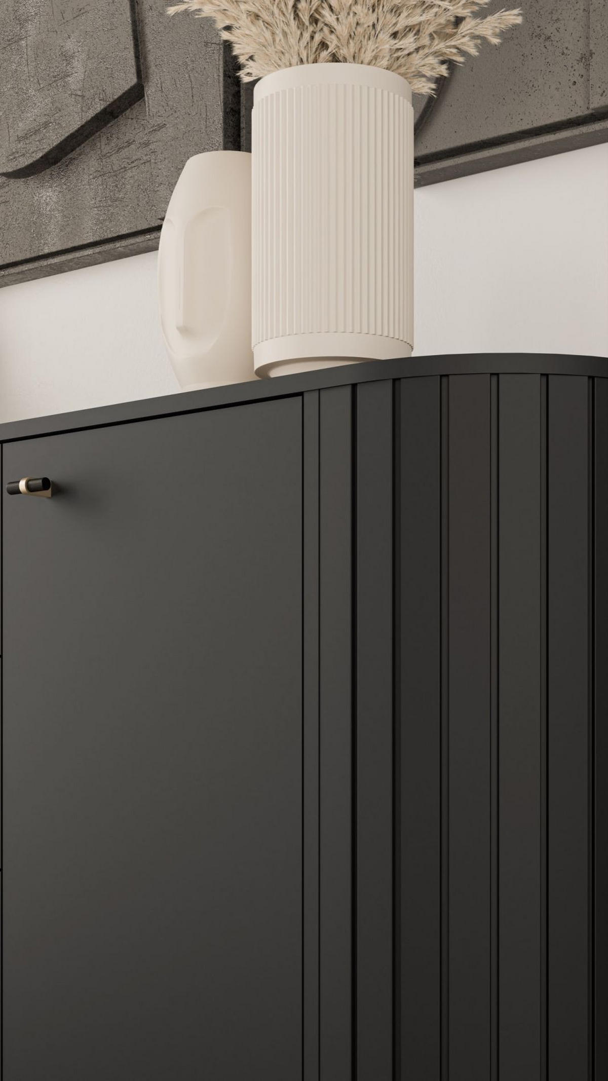 SIDEBOARD Zante Schwarz 190 cm - Goldfarben/Schwarz, Holzwerkstoff/Metall (190/81/40cm) - Selsey