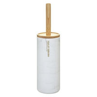 WC-BÜRSTE aus Bambus und Polyresin 10/10/38 cm - Weiß, Kunststoff (10/38/10cm) - 5five Simply Smart