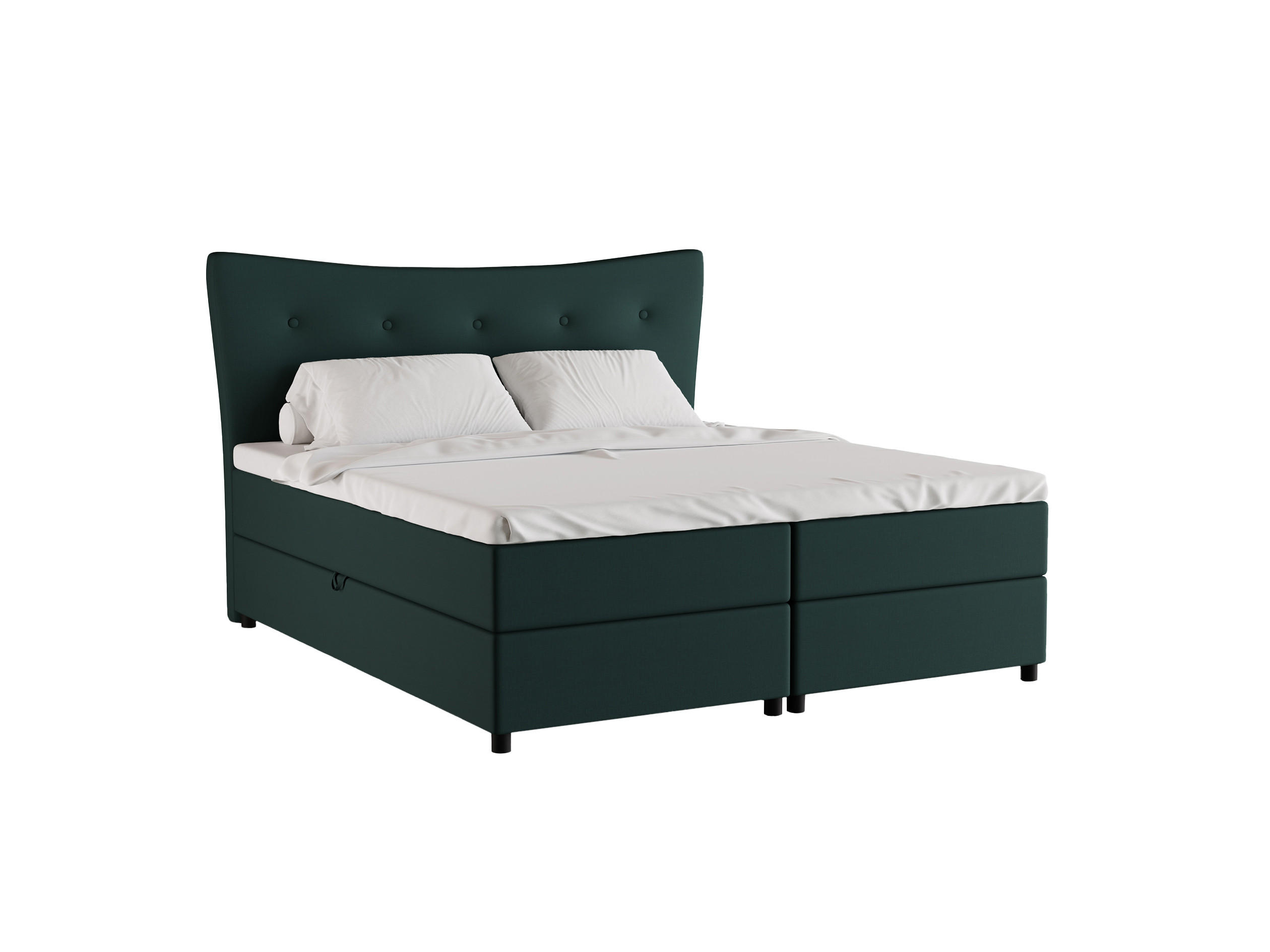 BOXBETT Nevada 180 x 200 cm Doppelbett mit hochwertiger Bonell-Matratze und Topper - grün - Grün, Holz (180/200cm) - Homesy