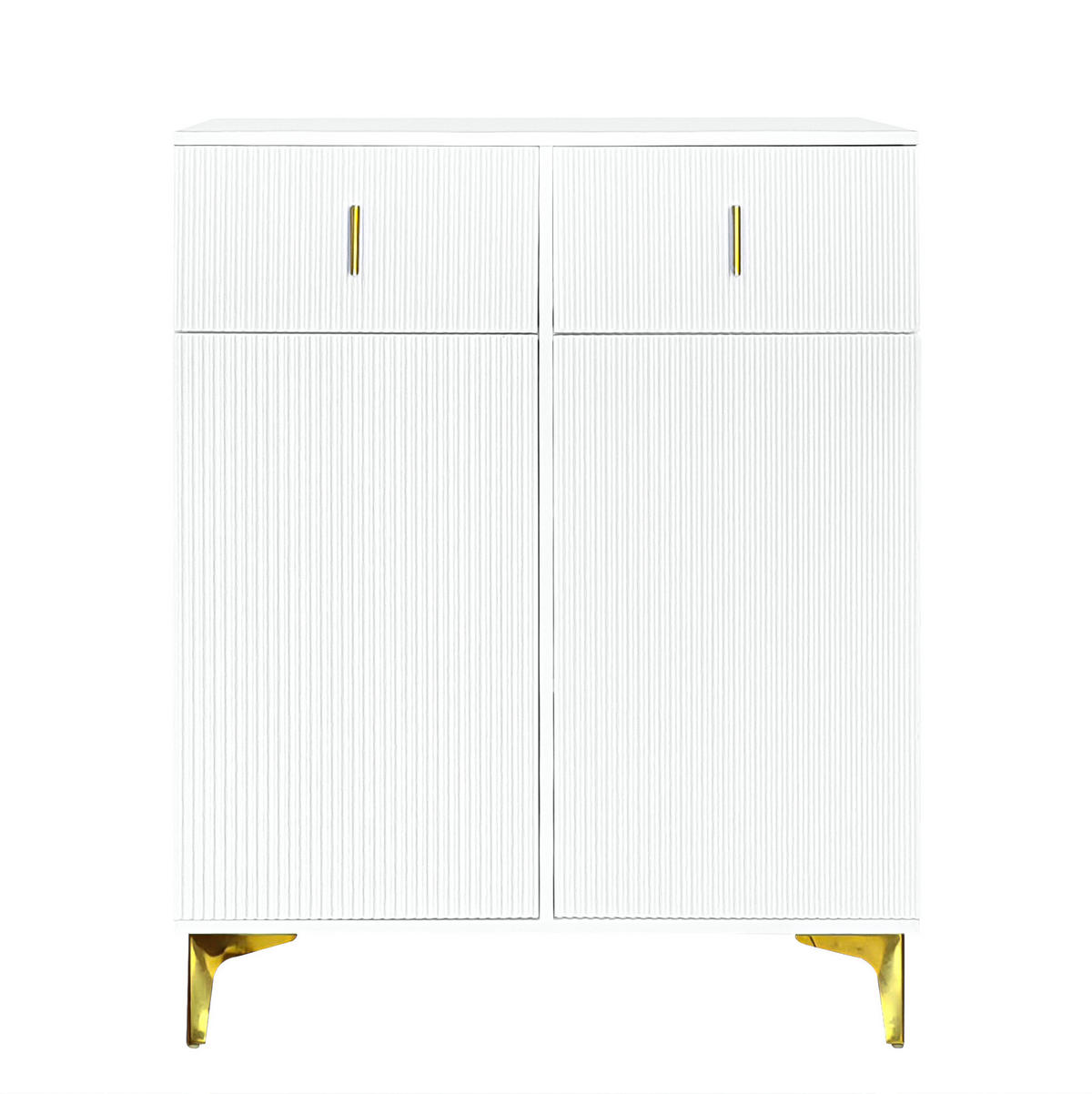 SIDEBOARD 83/35/101 cm in Weiß mit 2 Türen, 2 Schubladen und Strukturfronten - Weiß, Holzwerkstoff (83/101/35cm) - Flora Grace